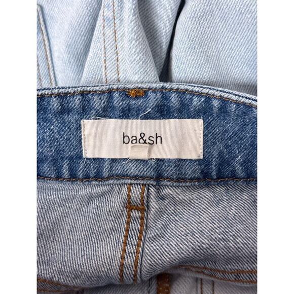 BA&SH Lady Jeans 0 Womens Slim Crop Leg High Rise Rhinestone Two Tone Denim - Picture 6 of 8